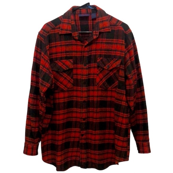 Dakota Shirt Heavyweight Flannel Plaid Button Down Mens Large - Picture 1 of 8